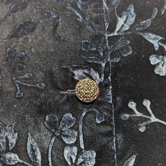 Vintage Tan Jay Velvet Style Set - Velvet Floral Detail + Gold Buttons - Size 14 - Picture 6 of 12